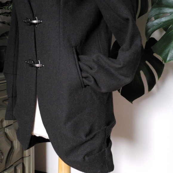 Like-New, Unique Charcoal-Green Coat - Picture 3 of 8